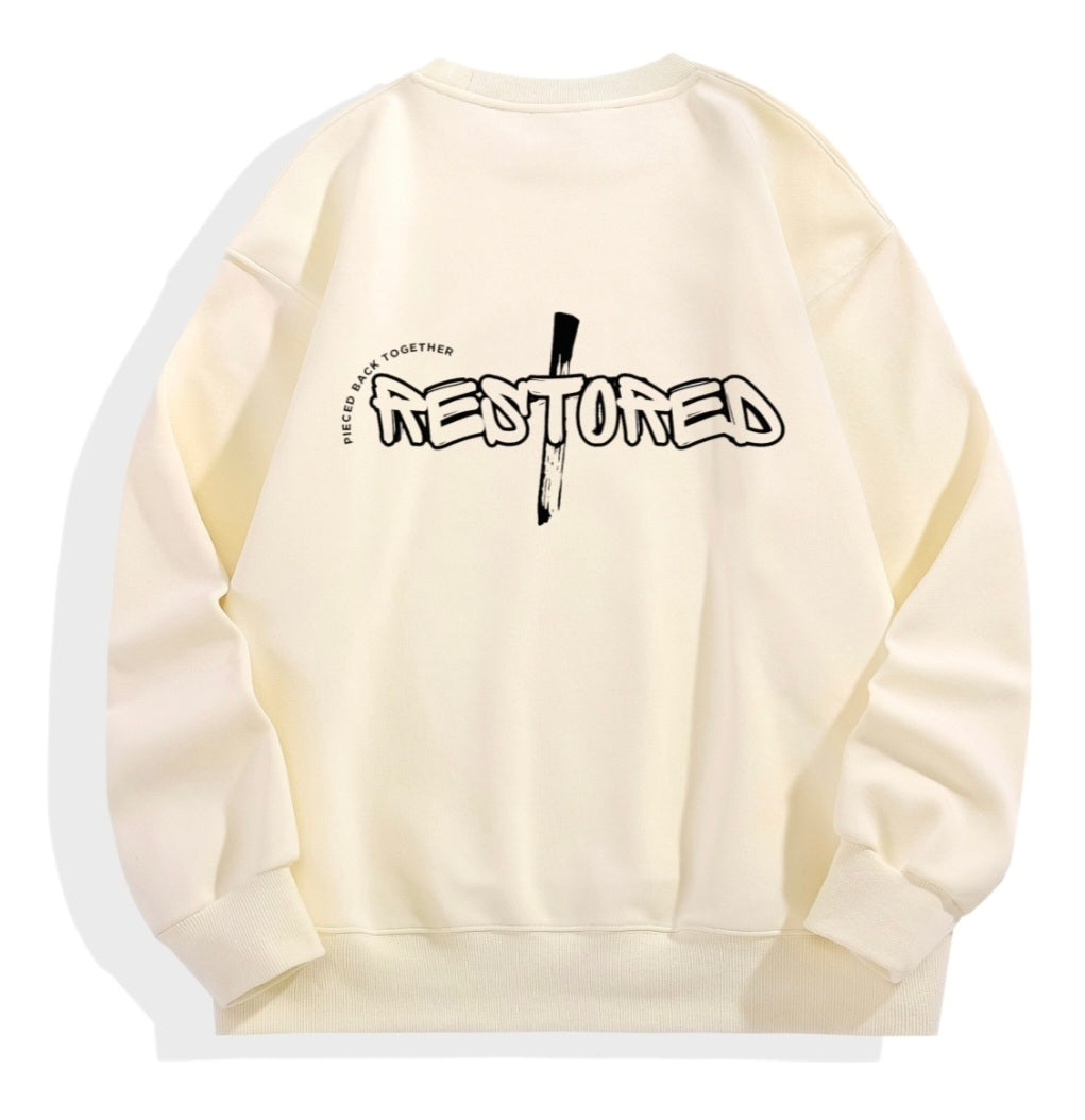 Cream large Restored (black) Jumper
