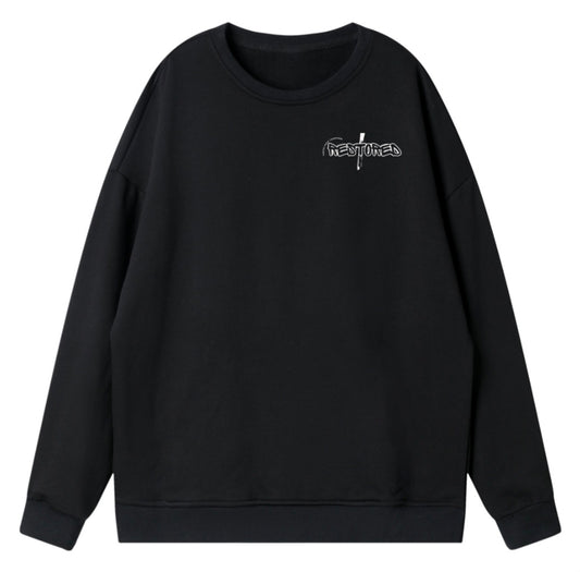 Black small Restored (white) Jumper