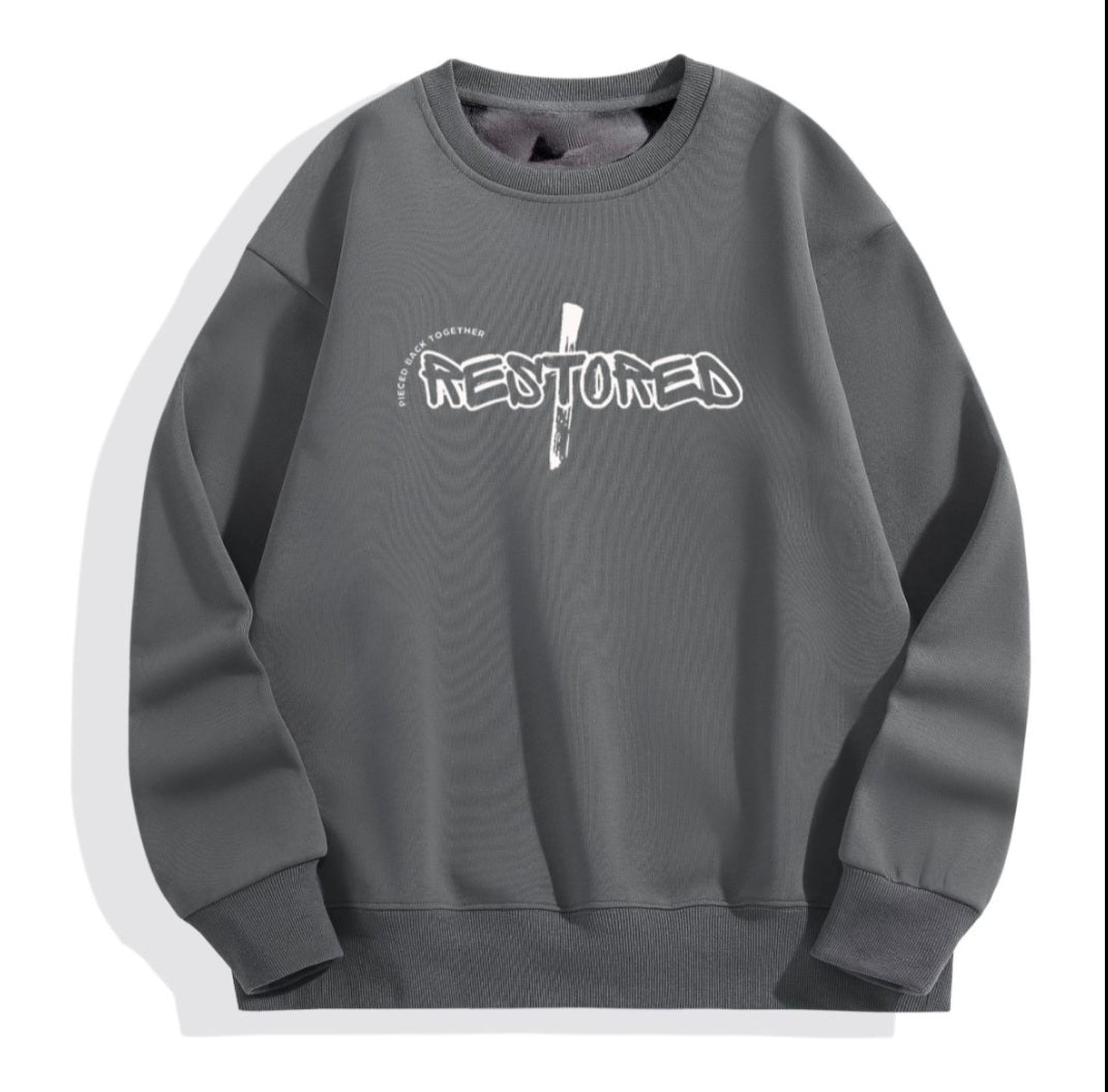 Grey large Restored (white) Jumper