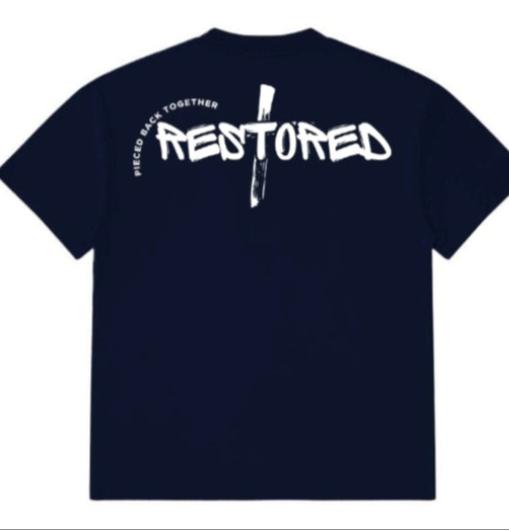 Navy Blue Restored T Shirt